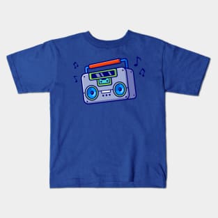 Radio Tape With Notes Cartoon Kids T-Shirt